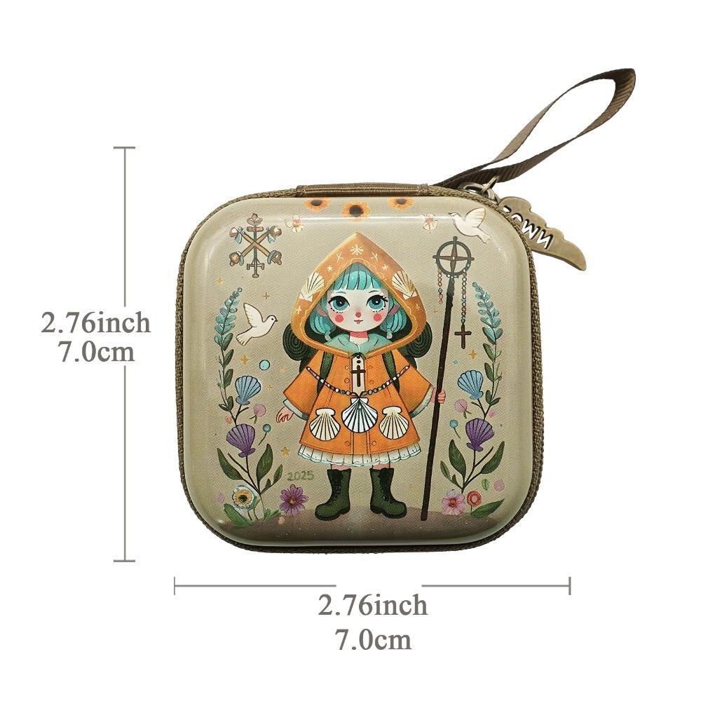 Virgin Mary Jewelry Box Zippered Christian Gift Portable Prayer Rosary Storage Bag Devotees