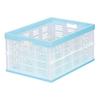 JEJ Foldable Container, Blue, Approx. W35 X D49 X H25.2cm (5.6cm When Folded), Ideal for Organizing Tools, Camping, BBQs, and Outdoor Gear