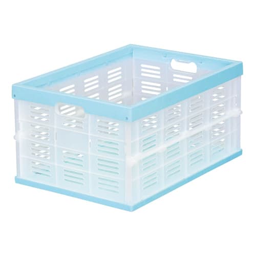 JEJ Astage Foldable Container, Blue, Approx. W35 X D49 X H25.2cm (5.6cm When Folded), Ideal for Organizing Tools, Camping, BBQs, and Outdoor Gear