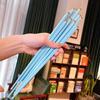 5 пар цветных многоразовых палочек для еды, набор палочек из стекловолокна, нескользящие, 25,5 см