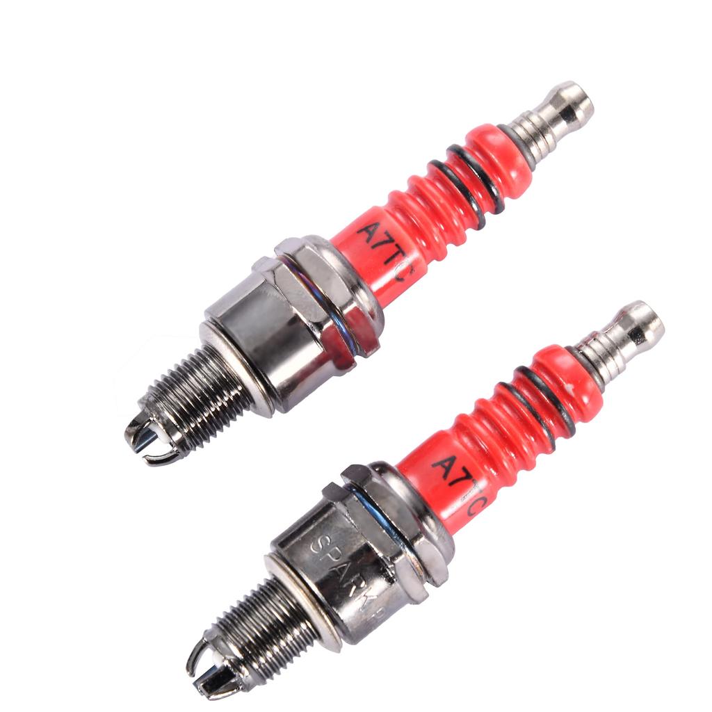 WOOSTAR Свеча зажигания A7TC A7TJC 3 электрода GY6 50cc-125cc для мопеда скутера ATV Quadcopter 2 Pack