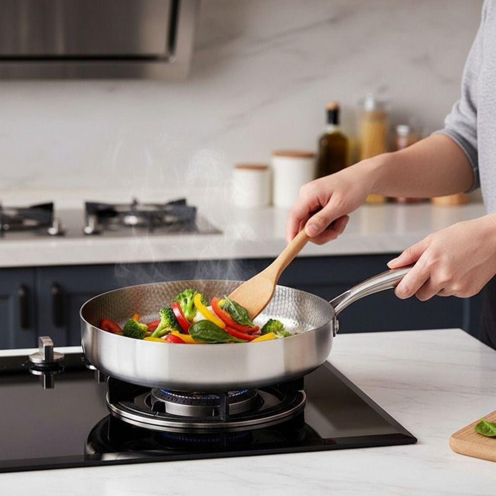 Titanium Zinc Zinc Alloy Non-stick Pot Fast Heating Steak Skillet Hammered Texture Frying Pan All Cook-top