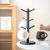 Bamboo Mug Hanging Display Rack Drinkware Shelf With 6 Hooks Tree Shape Wood Coffee Tea Cup Storage Holder Stand Cup Holders 5