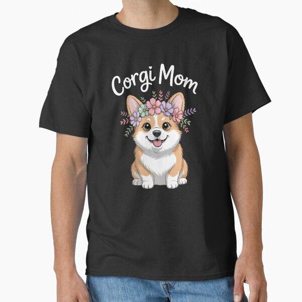 Flowers Chibi Corgi Mom Classic T-Shirt
