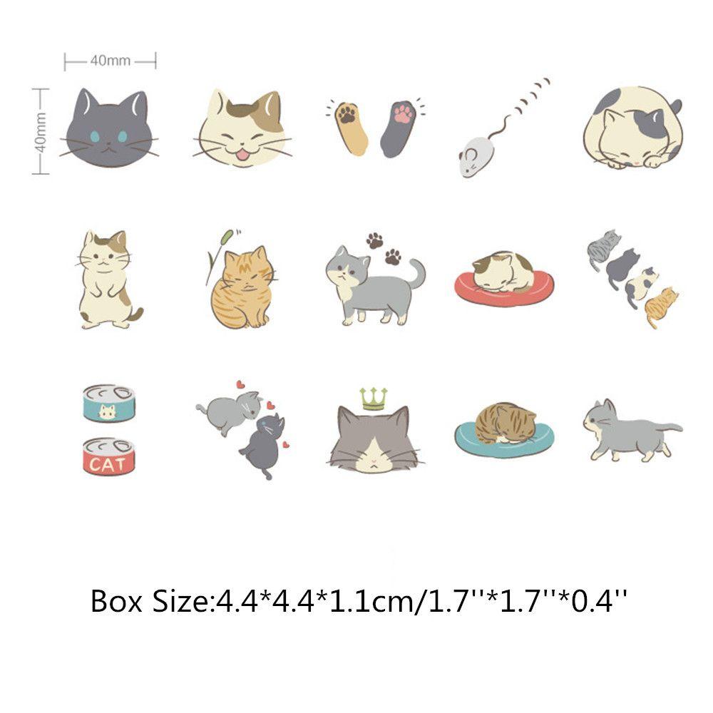 Товары для творчества Сделай сам Скрапбукинг Декоративные наклейки Канцелярские наклейки 45 шт./коробка Дневник кота
