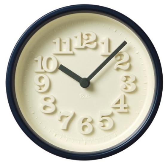 Lemnos Analog Wall Clock Riki Small Clock Blue BL WR07-15