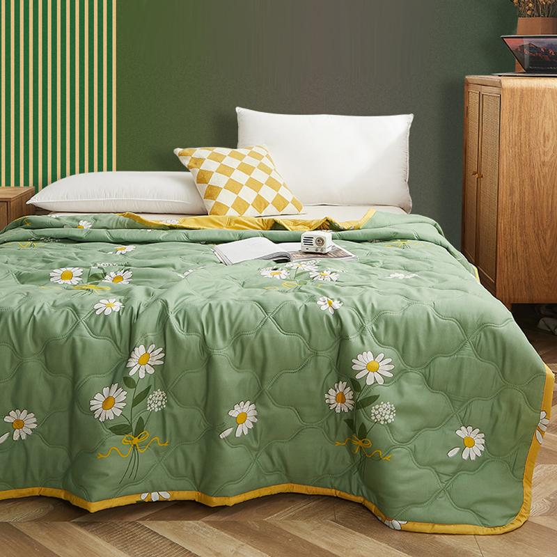 Новое стеганое одеяло с принтом, стеганое одеяло из стиранного хлопка, летнее тонкое одеяло, приятное к коже постельное белье, тонкое одеяло для кондиционера, домашний текстиль, машинная стирка