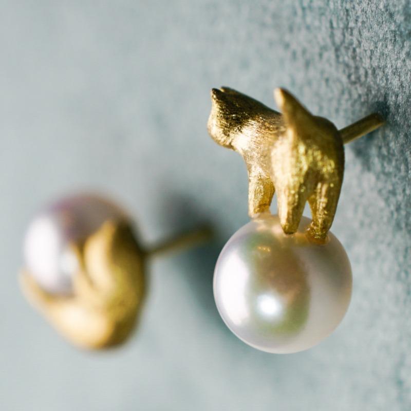 Оригинальные матовые блестящие асимметричные милые серьги-пусеты винтажная изысканная бижутерия легкая роскошь повседневные серьги жемчужные серьги с котиками для женщин