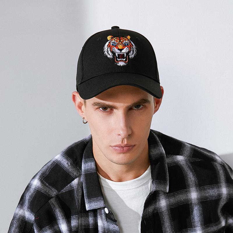 Весна и осень корейская версия с жестким карнизом тигровая вышитая кепка мужская вышитая кепка больших размеров уличная бейсболка