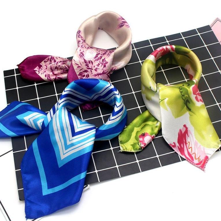 3 упаковки маленьких шелковых шарфов, корейская версия, универсальный осенний декоративный маленький квадратный шарф, шелковый шарф, маленький шарф