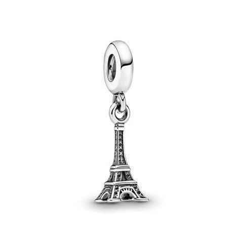 S925 Silver Jewelry DIY Charms Set With Eiffel Tower High Heels Dolphin Palm Tree Heart Wings Pendants Handmade Craft Gift Accessories