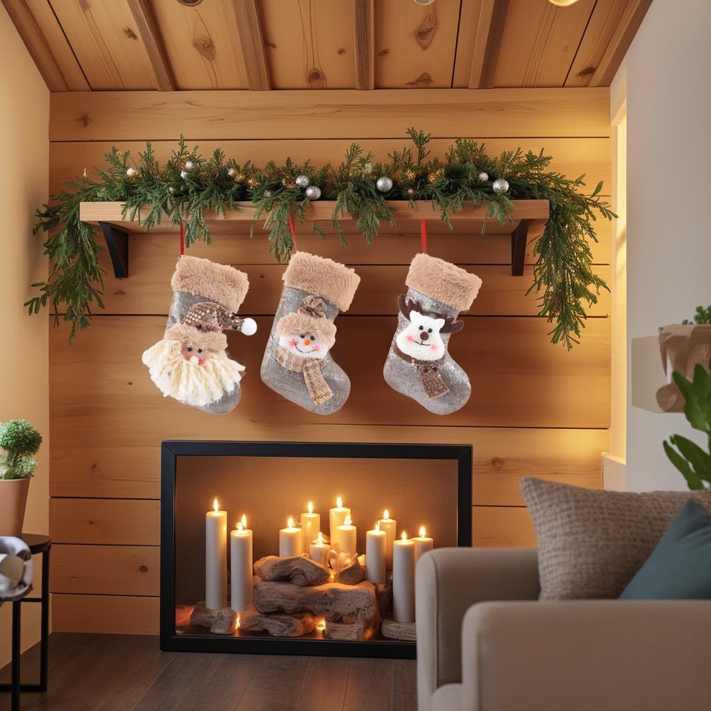 3pcs Christmas decorations, Christmas stockings, gift bags, children's candy stockings, Christmas tree ornaments, gift bags