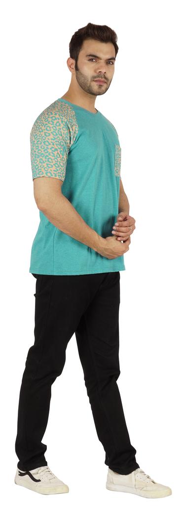 Inkmeso Raglan Short Sleeves T-Shirt For Men  S Loose Fit Printed Casual Tee W  Patch