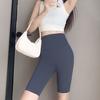 Shark Sport Leggings Elastic High Waist Slim Fit Yoga Fitness Pants Solid Color Knee-Length Shorts Thin Tights
