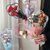 50pcs Portable Flowers Packaging Plastic Bags Transparent Bouquet Wrapping Paper  Wedding Party
