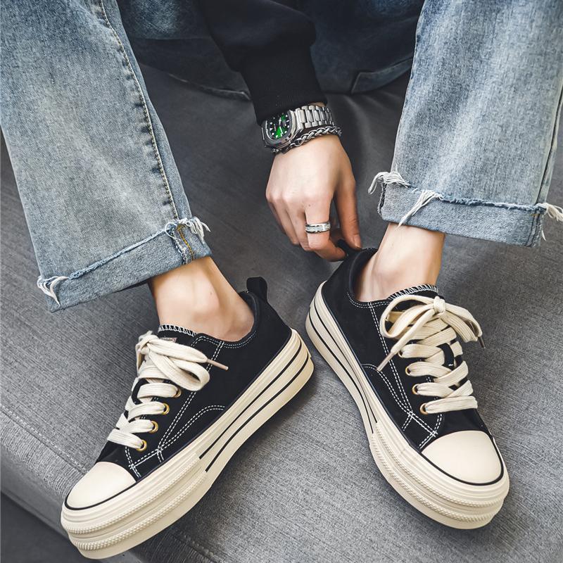 2024 Новая толстая подошва для пар, модная спортивная повседневная парусиновая обувь, универсальная удобная модная обувь для мужчин и женщин