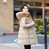 Winter new down cotton clothes women's medium and long thickened warm jacket large size winter cotton clothes fashionable slim foreign style