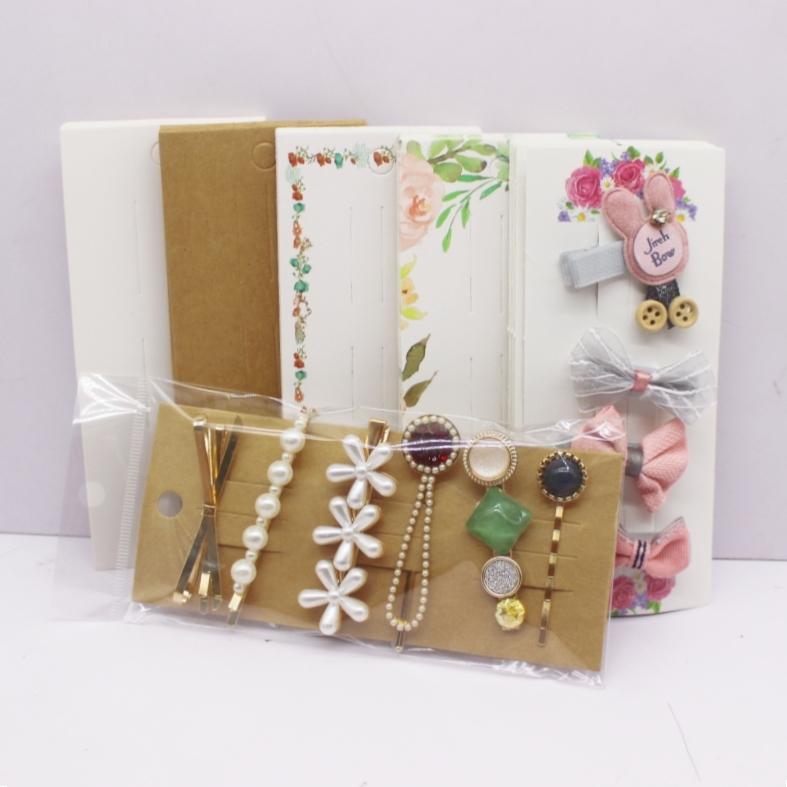 50 шт. 15,5x6,5 см белые/черные/цветные крафт-бумажные многоцветные карточки с заколками для волос