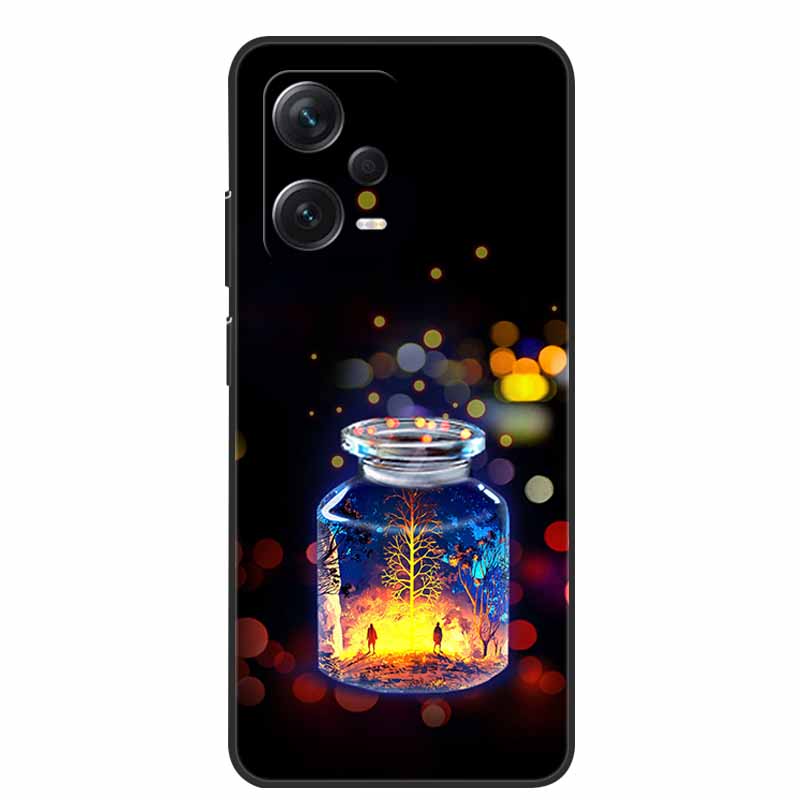 Мягкий чехол для Xiaomi Redmi Note 12 Pro 5G Черный ТПУ Силиконовый Чехол для Redmi Note 12 Turbo 5G / Note12 Pro Plus Pro+ Волк