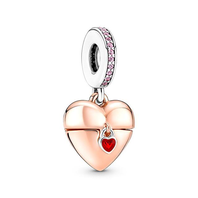 Подходит для оригинального браслета S925, серебро, розовое золото, подкова клевера, розовая черепаха, подвеска из бисера для женщин, подарочные ювелирные изделия, сделай сам