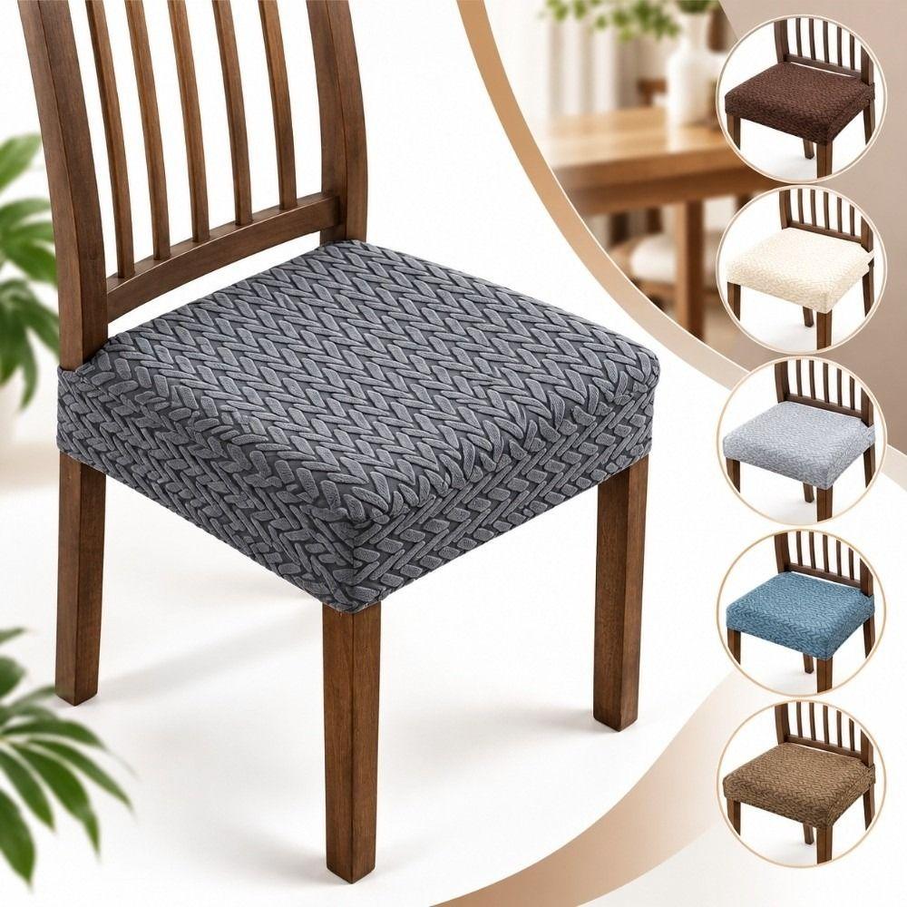 Anti-Slip Buckle Chair Seat Cover Breathable Jacquard Seat Cover Dining Chair Cover Casual Dining