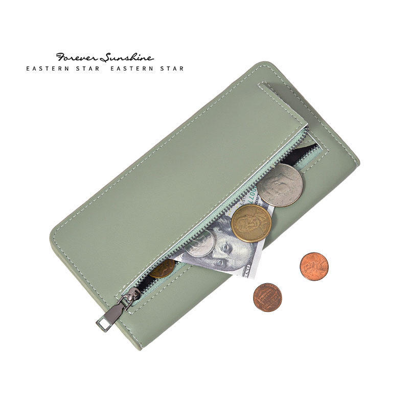 1 шт. ультратонкий кошелек для женщин с блокировкой RFID, держатель для кредитных карт, двойной клатч, кошельки на молнии, дорожный длинный кошелек