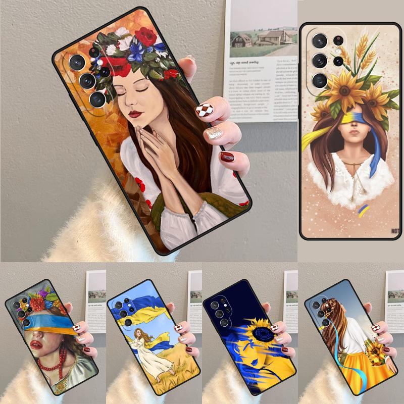 Ukraine Ukrainian Girl phone case Cover For Samsung Galaxy S24 S25 Ultra S21 S22 Ultra S10E Note 10 Plus Note 20 FE S23