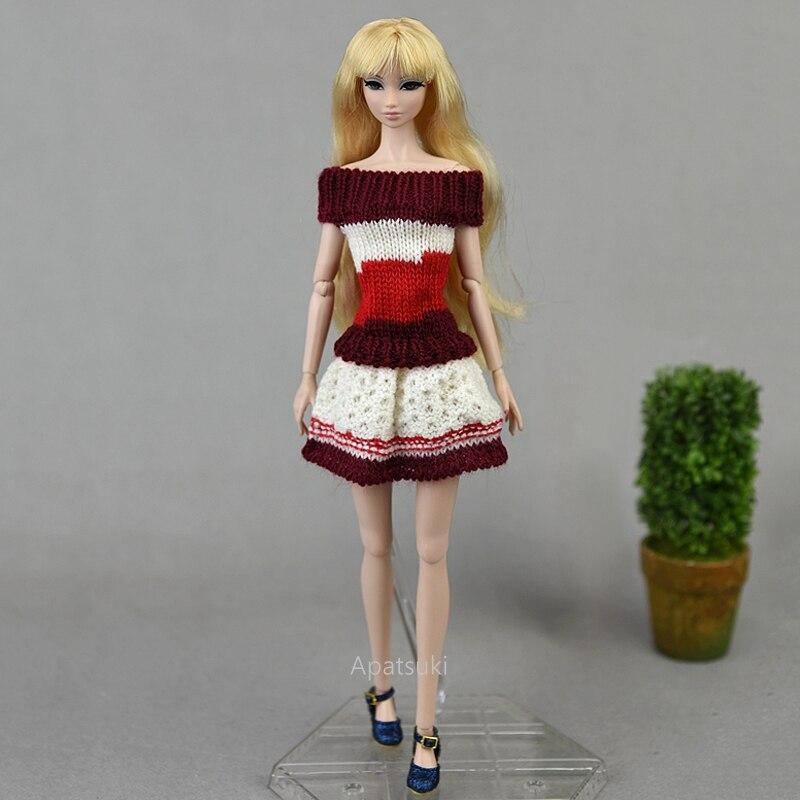 Вязаный вручную свитер ручной работы для куклы Барби, наряды, платье, 1/6, аксессуары для кукол, игрушки для детей, подарок