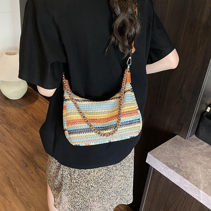 Плетеная сумка женская большой вместимости новая летняя через плечо для отпуска на море пляжная сумка