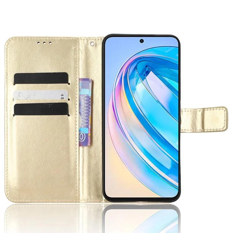 Чехол-кошелек для телефона Honor X8a 4G из искусственной кожи с текстурой Crazy Horse и подставкой, откидная крышка-книжка