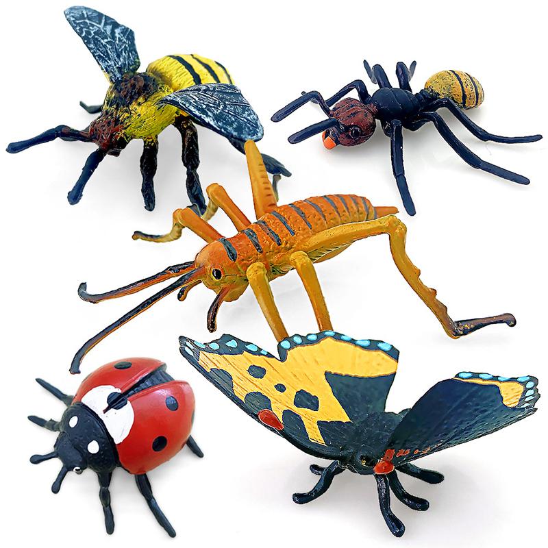 12Pcs Wild Insect Animals Model Set Butterfly Scorpion Mantis Cicada Lizard Action Figures Miniature Kid Education Halloween Toy