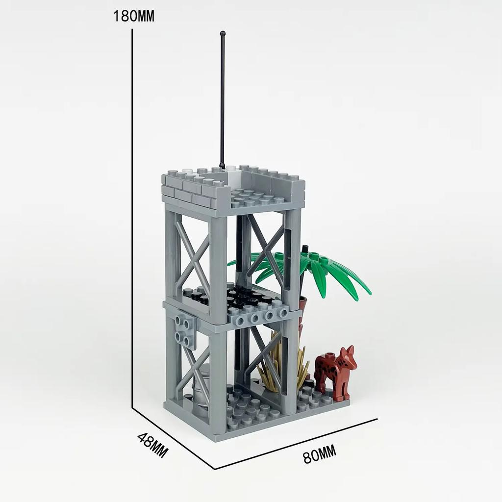 Детские конструкторы Игрушки Оборонительная и военная сцена Наблюдательная вышка Командный пункт Сигнальная база Полицейское проволочное ограждение Кронштейн