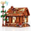 Ovly Log Cabin Wooden House Building MOC Toy Educational Decorative Ornaments Forest Block Kit Children's Birthdays Gift