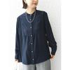 [Ships Ladies] SHIPS for women blouse Hand washable stretch georgette pleats 24SS ladies 311100734 dark blue M