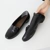 Jisyu Handmade Natural Cowhide Toeel Cubic Flats