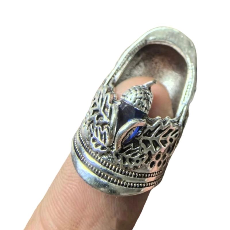 Прочный наперсток из сплава для любителей шитья и рукоделия, предлагающий открытый дизайн, гибкость и удобную посадку
