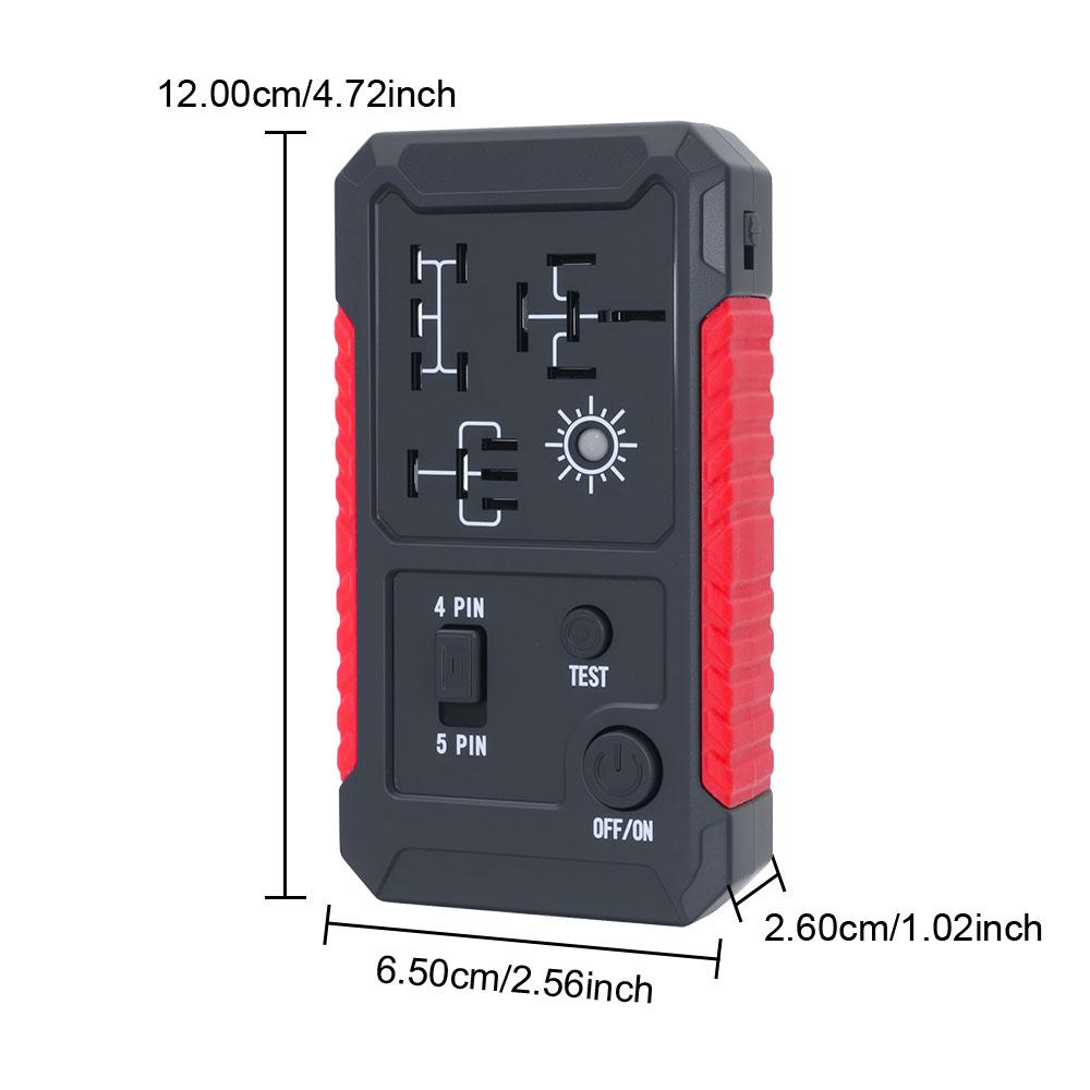 Порт Type C Тестер автомобильного аккумулятора Тестер автомобильных электронных реле Тестер автомобильных реле 12 В Тестер цепи Светодиодная подсветка Светодиодный индикатор