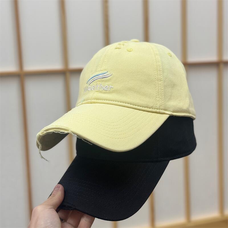 Spring And Summer Letter Embroidery Holes Show Face Small Baseball Cap Women'S Fashion Versatile Trendy Peaked Cap Men