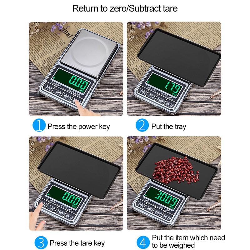 Portable Electronic Jewelry Scale 0.01g 100g/200g/300g/500g/1000g USB Plug-In Pocket Scales