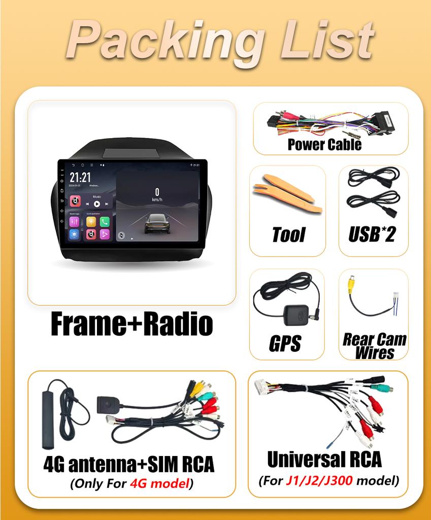 Android 16 Car Radio For Hyundai Tuscon IX35 2011 2012 2013 2014 2015 Carplay Auto Multimedia Player Car Stereo BT GPS 2K Screen