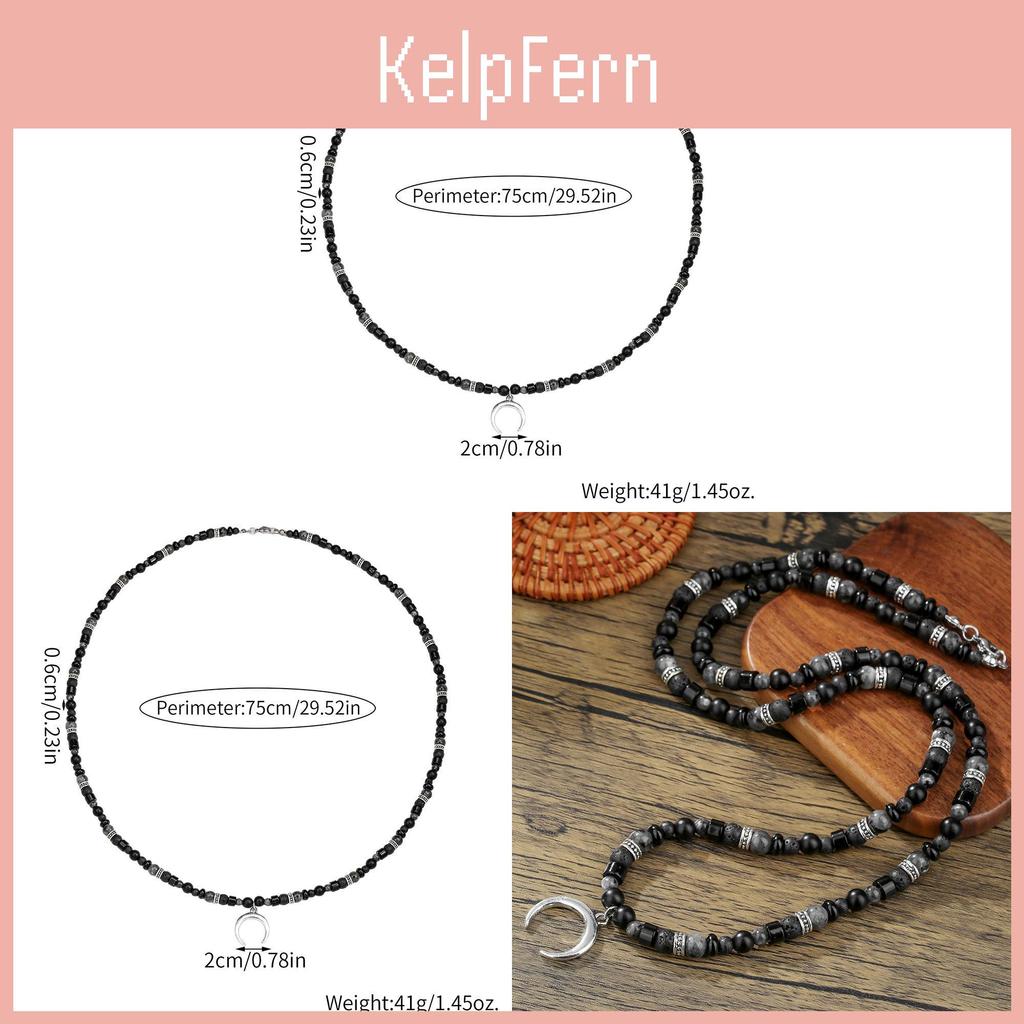Vintage Moon Pendant Necklace With Geometric Design For Men And Women