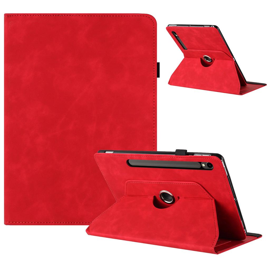 Чехол для планшета для Samsung Galaxy Tab S10 FE/S9 FE/S9 Вращающаяся подставка Однотонный чехол из ПУ кожи