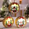 1pc Christmas Decoration Wooden Luminous Pendant Christmas Tree Ornament Wooden Hanging Pendant for Christmas Children's Gifts