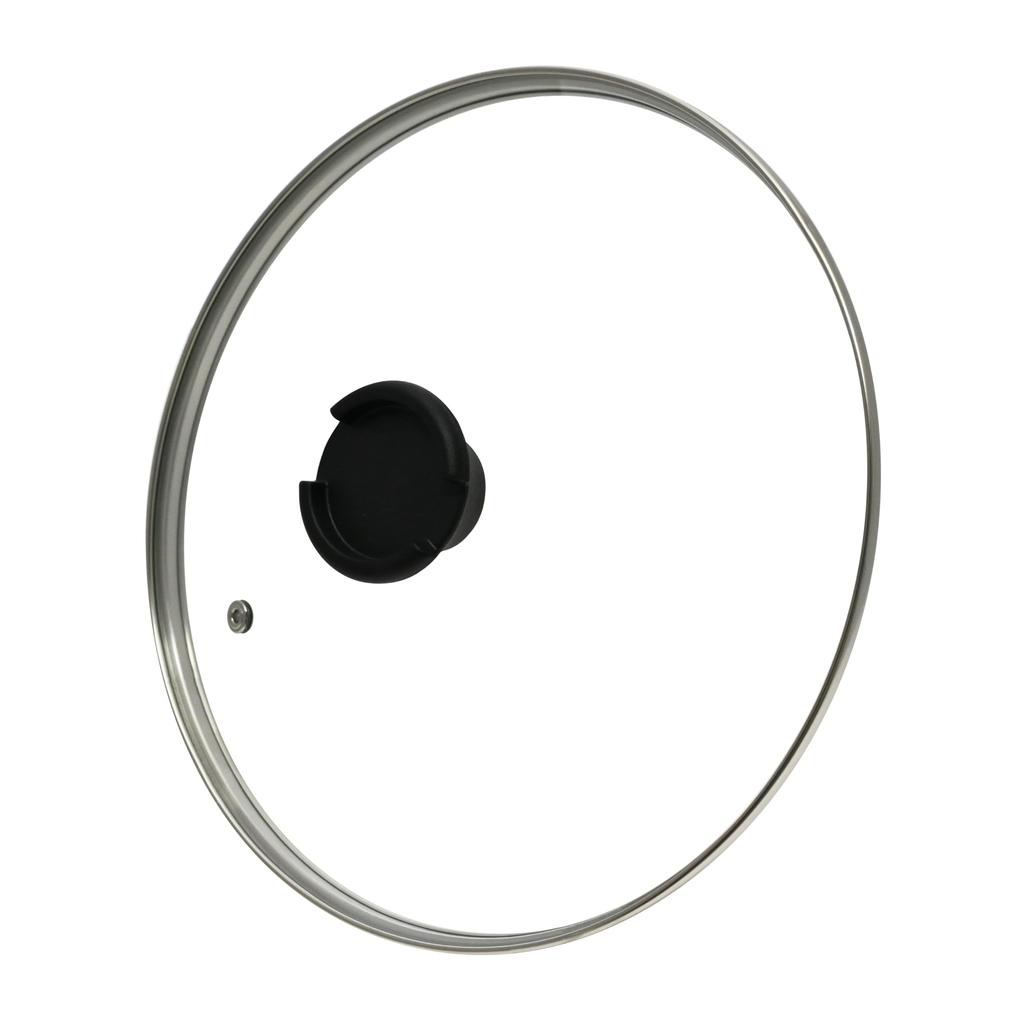 Каждый U. Крышка из закаленного стекла с отверстием для пара для сковородок и кастрюль, Прозрачное закаленное стекло с подставкой для палочек (26см)