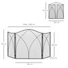 Spark Guard for Fireplaces, Triple Foldable, Metal Structure, Coating, 108x2x76 cm, Black