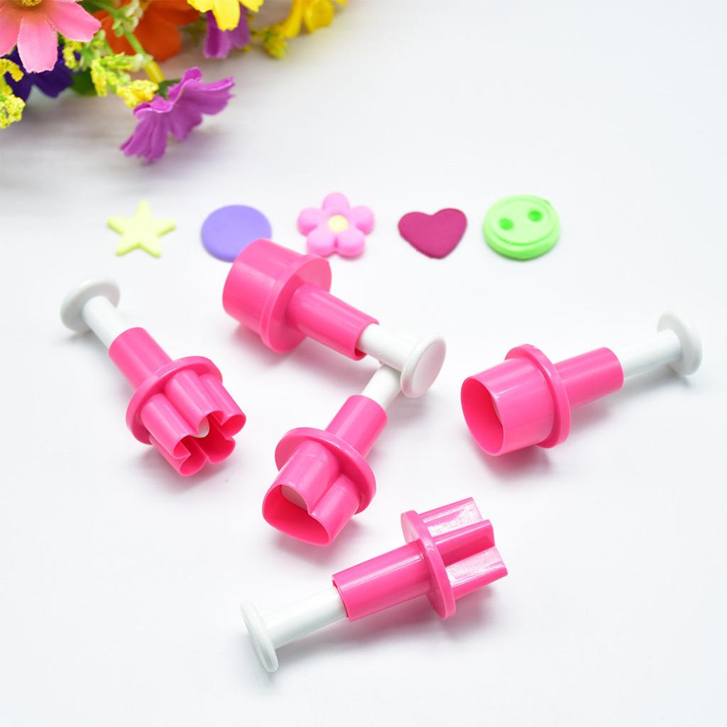 Пятиугольная форма для печенья в форме сердца, плунжерный резак, принадлежности для украшения торта, формы для помадки, пятиугольные формы для цветов сливы