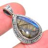 Natural Labradorite Gemstone 925 Solid Sterling Silver Gift Pendant 1.26" P6U02
