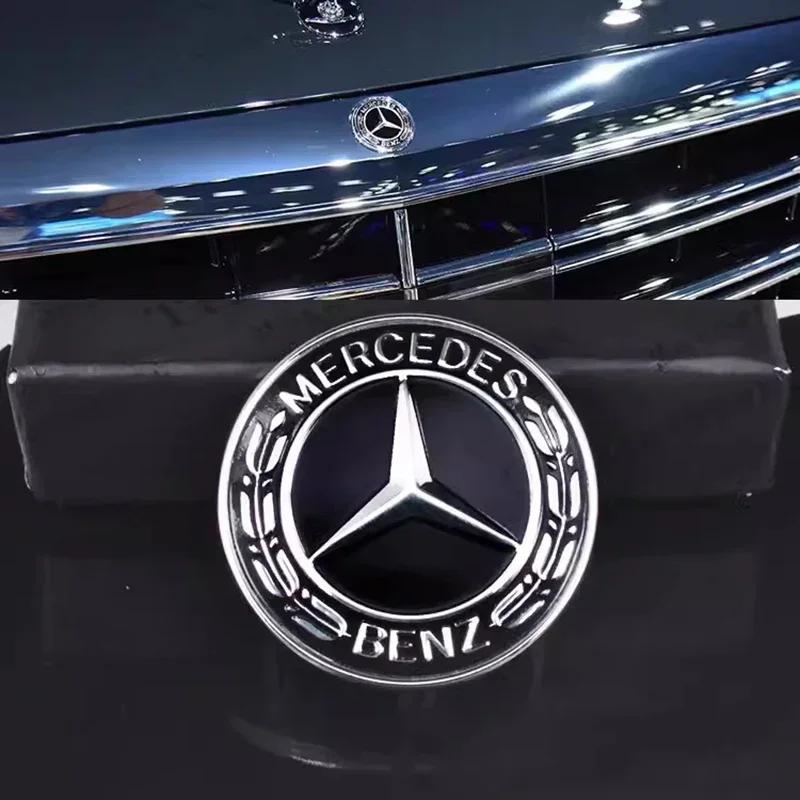 Для Mercedes Benz 3-контактный ABS Значок автомобиля Передняя верхняя решетка Край капота Значок на головной части капота для Mercedes Benz Нового E/S Класса Звезда Пшеница