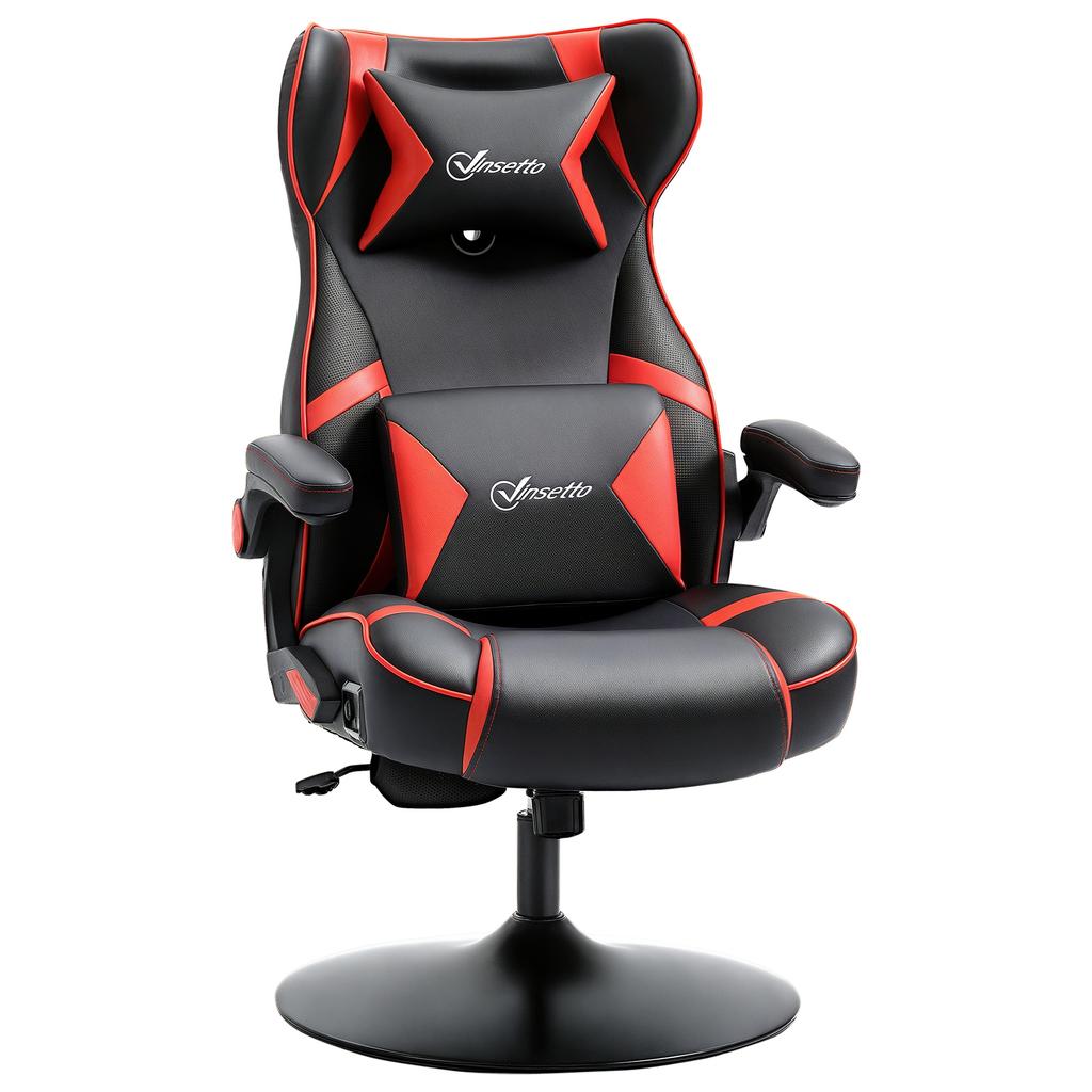Gaming Chair, Gaming Seat, Integrated Speakers, Reclining Backrest, Black+Red, 69 x 73 x 118cm