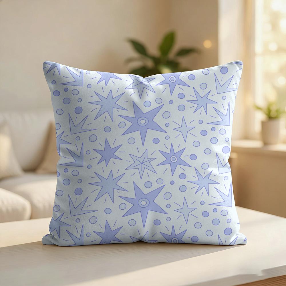 Star Speckled Pattern Cushion Cover Silky Short Plush Invisible Zipper Dustproof Sofa Pillow Case For Home Decor